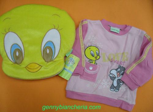FELPA TITTY + PELUCHE TITTY TG 3 ANNI ROSA 