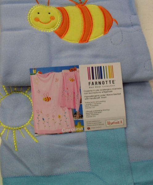 Plaid Happide Misura 110 x 150 Articolo Apina Celeste Per Culla Lettino