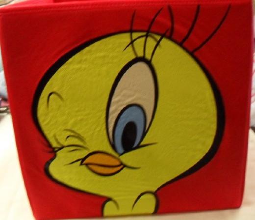Contenitore Titty Looney Tunes Porta Giocattoli  Forma Cubo Cm 30x30x30
