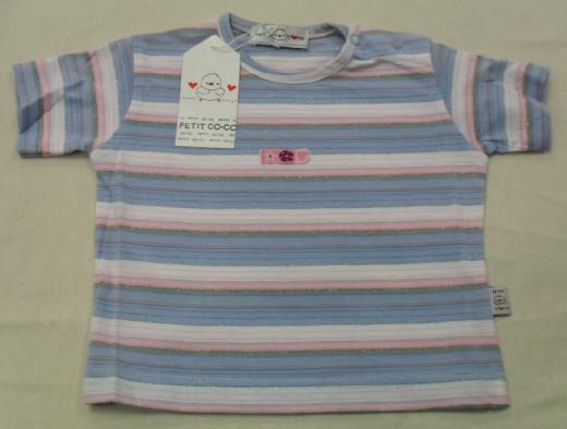 T-Shirt Righe Bambina Neonata Peti coco By Silvamaglia Mezza Manica