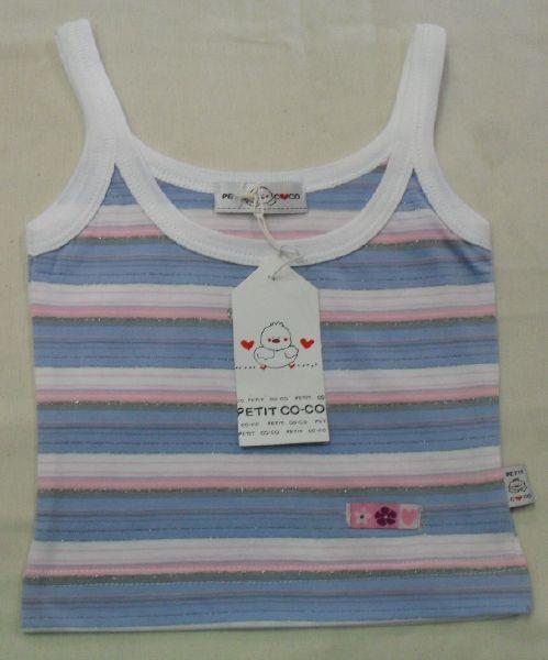 Canotta Righe Bambina Neonata Peti coco By Silvamaglia Spalla Stretta