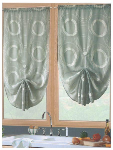 Coppia Tendine A Vetro Balcone Ricamate Nice Cm 150