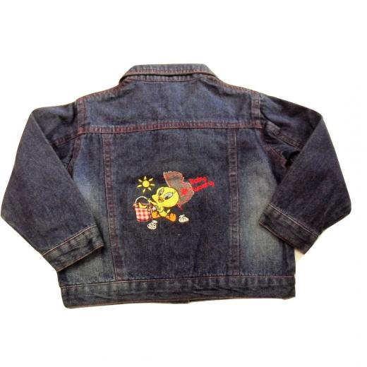 Giubbino jeans Looney Tunes In Jeans Titty Con Ricamo Bimba