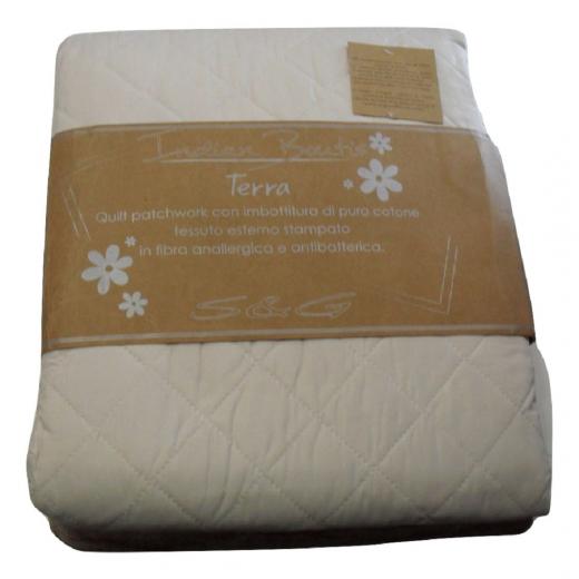 Trapuntino Matrimoniale S e G Articolo Terra Onda Patchwork Panna