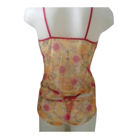 Baby Doll Sexy Lingerie Sloggi Canotta Con Perizoma e Culotte