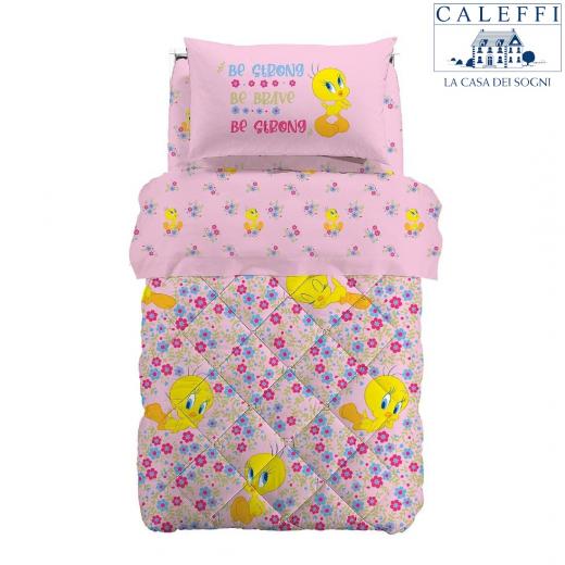 Trapunta Caleffi Titti Flowers Singola Esterno Cotone