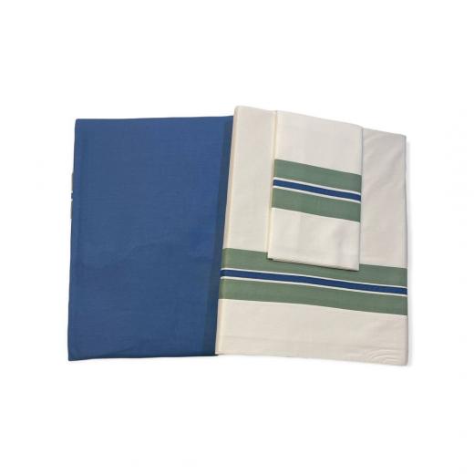 Lenzuola Fazzini Filari Matrimoniale Puro Cotone Made in Italia