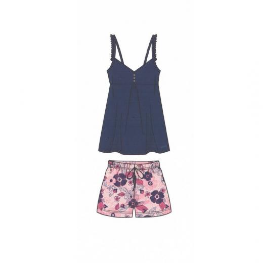 Pigiama Donna Lancetti Bretelline LSW00052 Puro Cotone