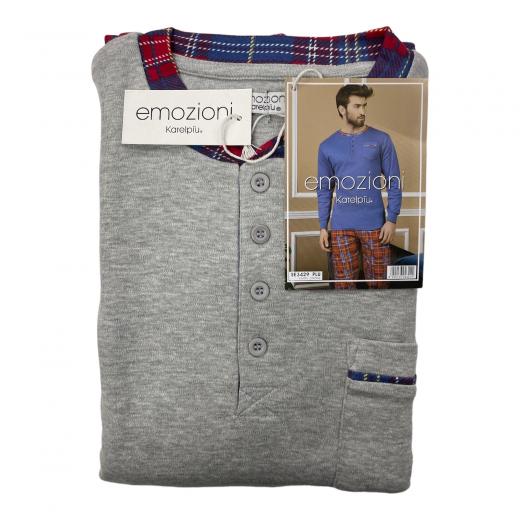 Pigiama Uomo Caldo Cotone Karel 3429 Scozzese