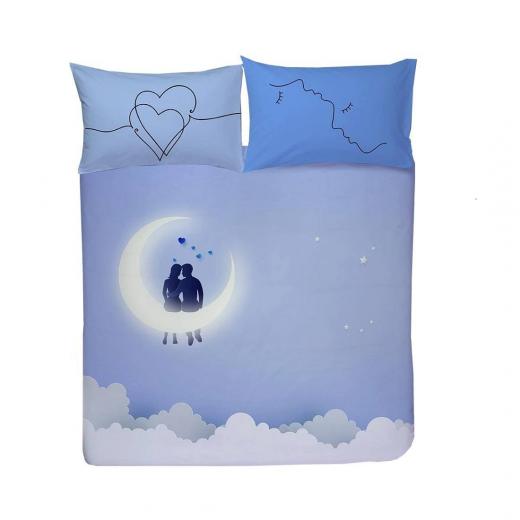 Lenzuola Happidea Lenzuola Copriletto Matrimoniale Stampa Digitale Moonlight