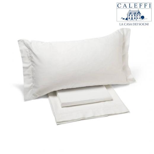 Lenzuola Caleffi Matrimoniale Luxor In Raso Di Cotone Bianco
