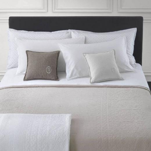 Copriletto Trussardi Matrimoniale Mix Boutis Puro Cotone Jaqurd Beige