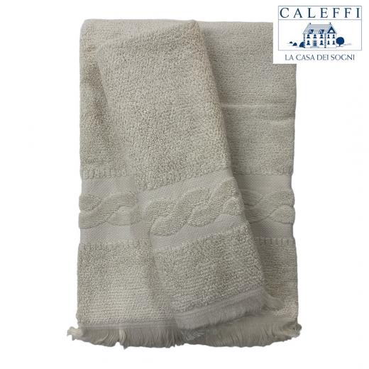 Asciugamano Con Ospite Caleffi Articolo Treccia Set Beige
