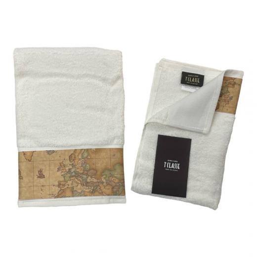 Asciugamano Con Ospite Alviero Martini Prima Classe Geo Classic Avorio
