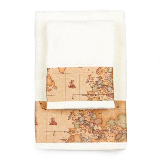 Asciugamano Con Ospite Alviero Martini Prima Classe Geo Classic Avorio