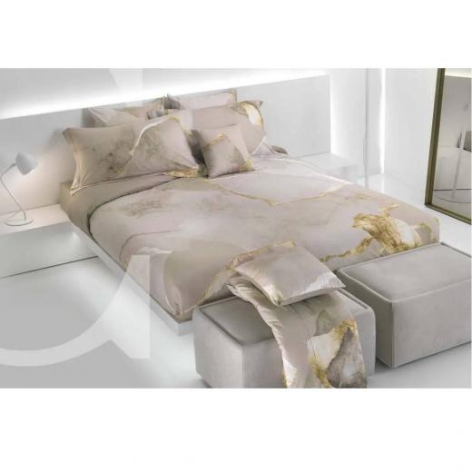 Trapunta Matrimoniale Carrara Shibui Percalle di Cotone Colore Beige