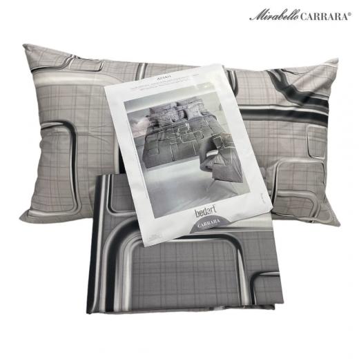 Copripiumino Parure Carrara Matrimoniale Asako Grey Percalle Puro Cotone