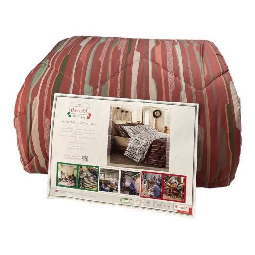 Trapunta Matrimoniale Happidea Piumone Happidea Parey Bordeaux Esterno Cotone Made In Italia