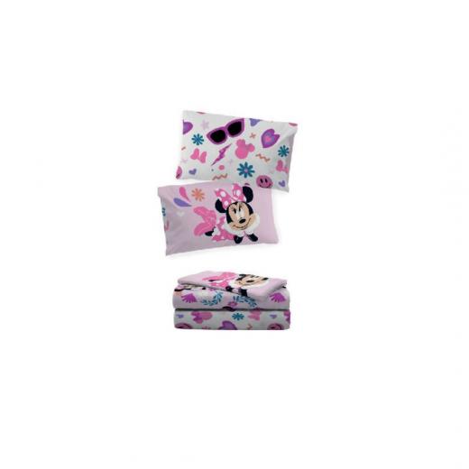 Lenzuola Disney Singola Puro Cotone Minnie Colore Rosa