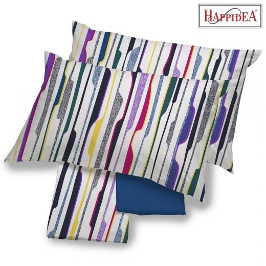 Lenzuola Happidea Lenzuola Matrimoniale Parey Blu Made In Italia