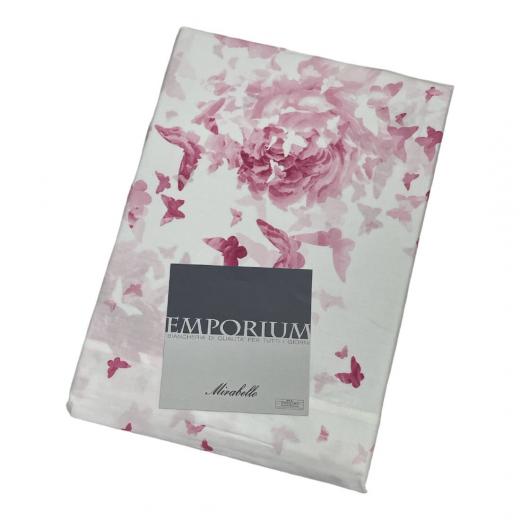 Lenzuola Mirabello Rose Farfalle Matrimoniale Lenzuolo Copriletto In Percalle