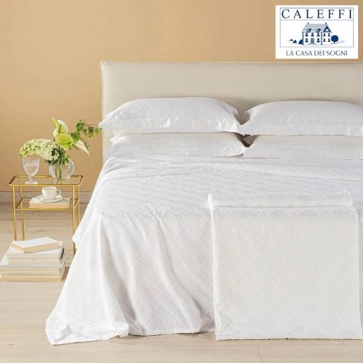 Copriletto Caleffi Matrimoniale Levante Puro Cotone Colore Bianco