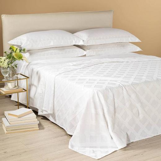 Copriletto Caleffi Matrimoniale Levante Puro Cotone Colore Bianco