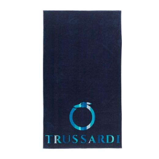 Telo Spiaggia Mare Trussardi  Wave Blu cm 95x180