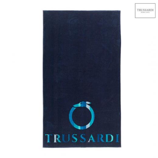 Telo Spiaggia Mare Trussardi  Wave Blu cm 95x180