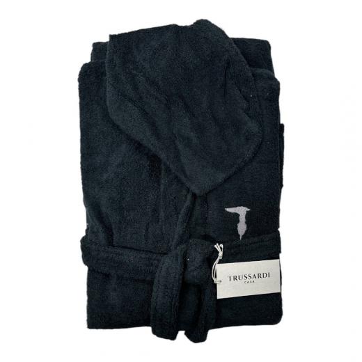 Accappatoio Trussardi In Spugna 380 Grammi Al Metro Quadrato Ribbon Nero
