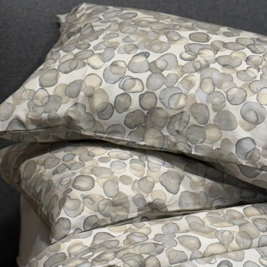 Lenzuola Fazzini Matrimoniale Puro Cotone Made in Italia Bolle Grigio