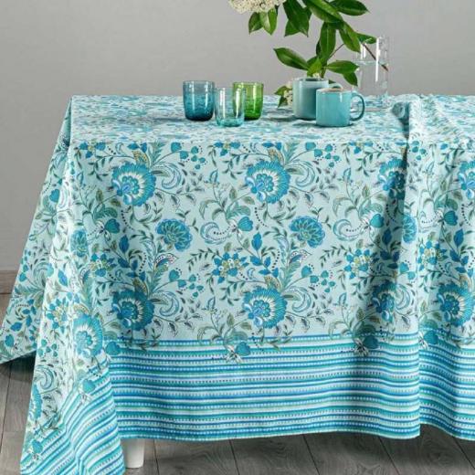 Telo Arredo Foulard Caleffi Matrimoniale Gran decor Kyoto Bluette Cm 270x270