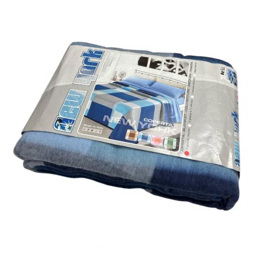 Coperta Singola Misto Lana New York Blu