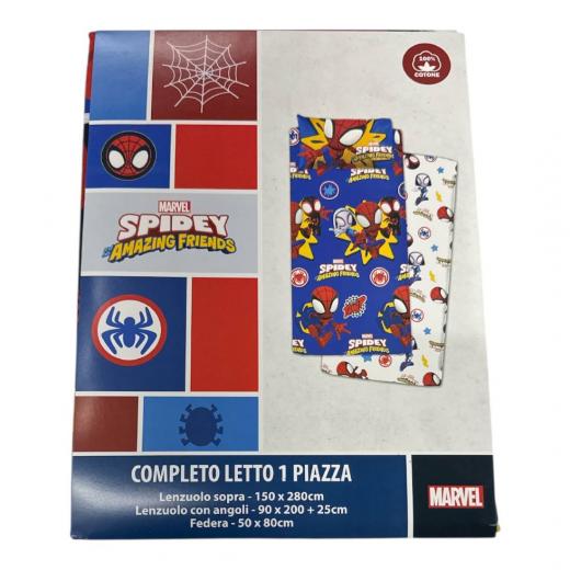 Lenzuola Marvel Singola Puro Cotone Spiderman Spidey Amazing
