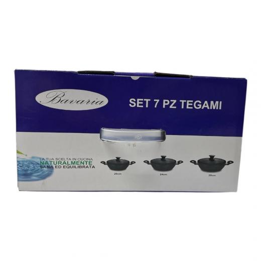 Set Tegami 7 Pezzi Rivestimento In Pietra Con Coperchi Antiaderente