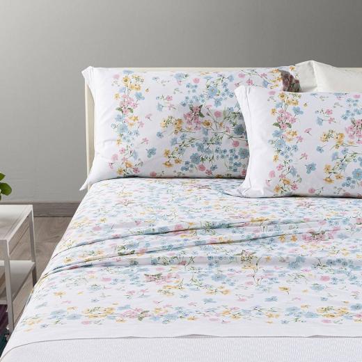 Lenzuola Piazza E Mezza Caleffi Completo Letto Provenza Azzurro