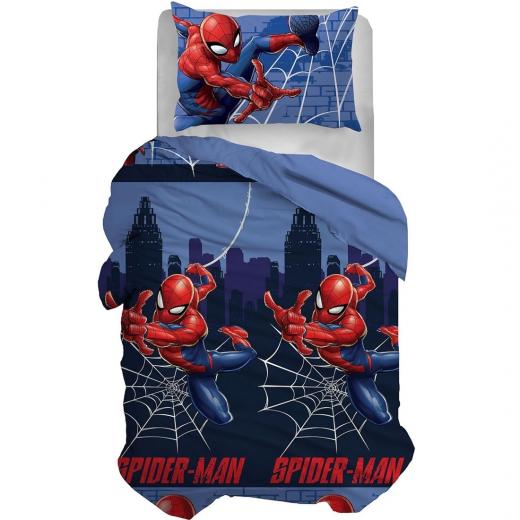 Parure Copripiumino Singola Disney Spider Man Uomo Ragno Puro Cotone