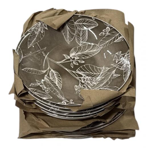 Set Piatti Porcellana 12 Pezzi DGBavaria Glamour Decor Foglie Marrone