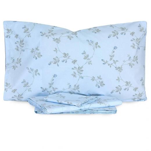 Lenzuola Bellora Matrimoniale Ginevra In Percalle Colore Azzurro