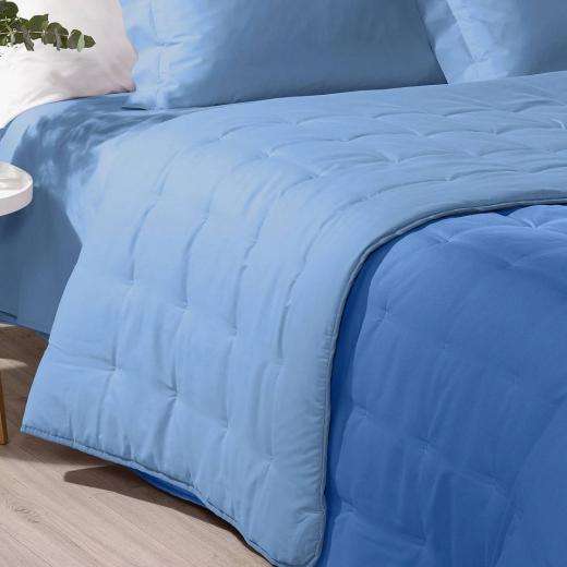 Trapunta Caleffi Calduccia Singola In Microfibra Da 200 Grammi Bicolor Blu Celeste