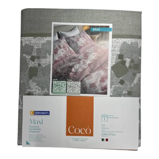 Lenzuola Matrimoniale Biancaluna Eros Grigio Sotto Angoli Altezza Cm 30