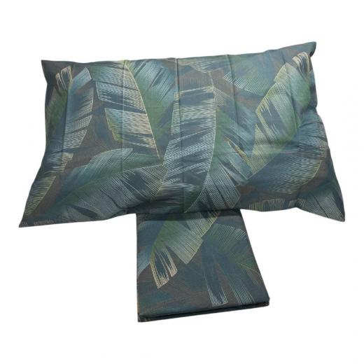 Parure Copripiumino Singola Happidea Tessuto Puro Cotone Brina Verde Made in italia