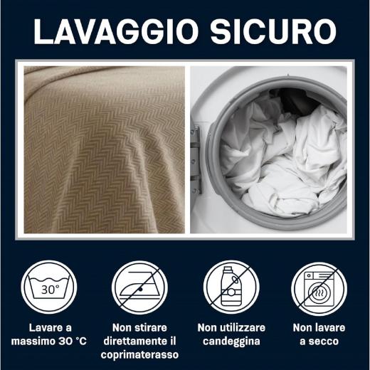 Copriletto Matrimoniale Laura Blasi Chevron, Coperta Frange, Copridivano Tortora