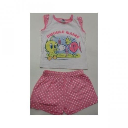 Completino Looney Tunes Titty Rosa Giro Maniche 