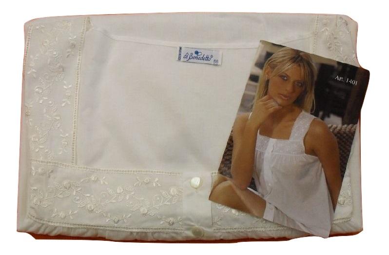 Camicia Notte Spalla Larga Cotone In Stoffa Dibenedetto 1401 Sotto Costo