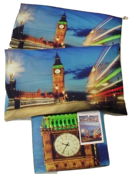 Parure Copripiumino Matrimoniale Stampa Digitale Londra Big Ben Novia