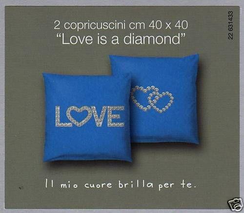 Copricuscini Cuscini Arredo Bassetti Love Diamond Blu Prezzo Offerta