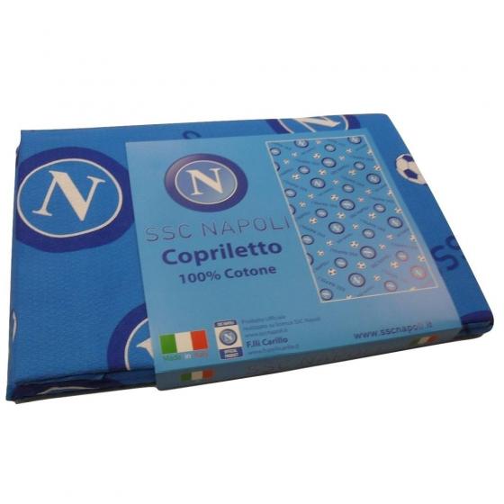 Copriletto Singolo SSC Napoli Colore Azzurro Prodotto Ufficiale Puro Cotone