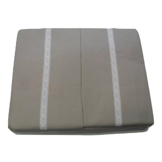 Lenzuola Matrimoniale Novia Cotone Percalle Con Pizzo Samoa