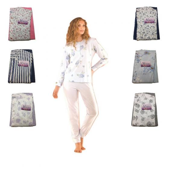 Pigiama Donna Venere Lungo Articolo 7054 Puro Cotone
